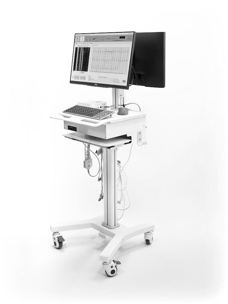VDI UHF-ECG na nemocničnom vozíku